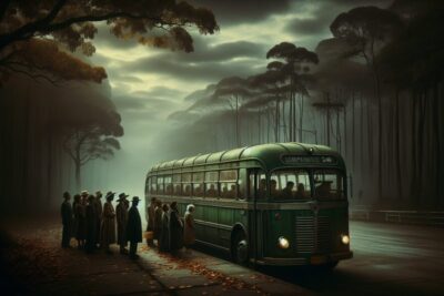 el autobus fantasma vehiculo espectral que recoge pasajeros y nunca llega a su destino terror miedo terrorux