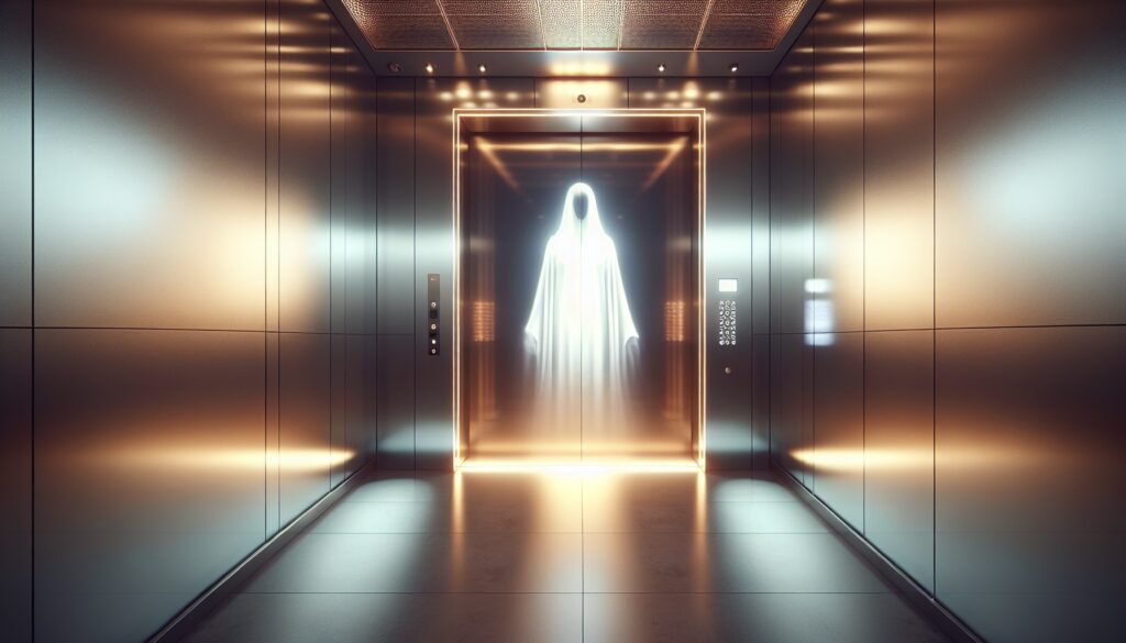 el espiritu del ascensor fantasma que se refleja en los espejos de los ascensores terror miedo terrorux