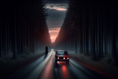 el hombre de la carretera figura sombria que sigue a los conductores solitarios terror miedo terrorux