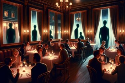 el restaurante maldito lugar donde se ven figuras extranas reflejadas en los espejos terror miedo terrorux