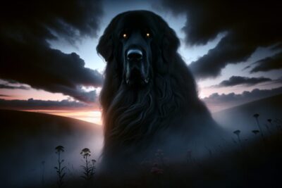 el perro infernal mito sobre un perro negro gigante que aparece como presagio de muerte terror miedo terrorux
