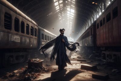 el hombre de la capa gris fantasma que vaga por estaciones de tren abandonadas terror miedo terrorux